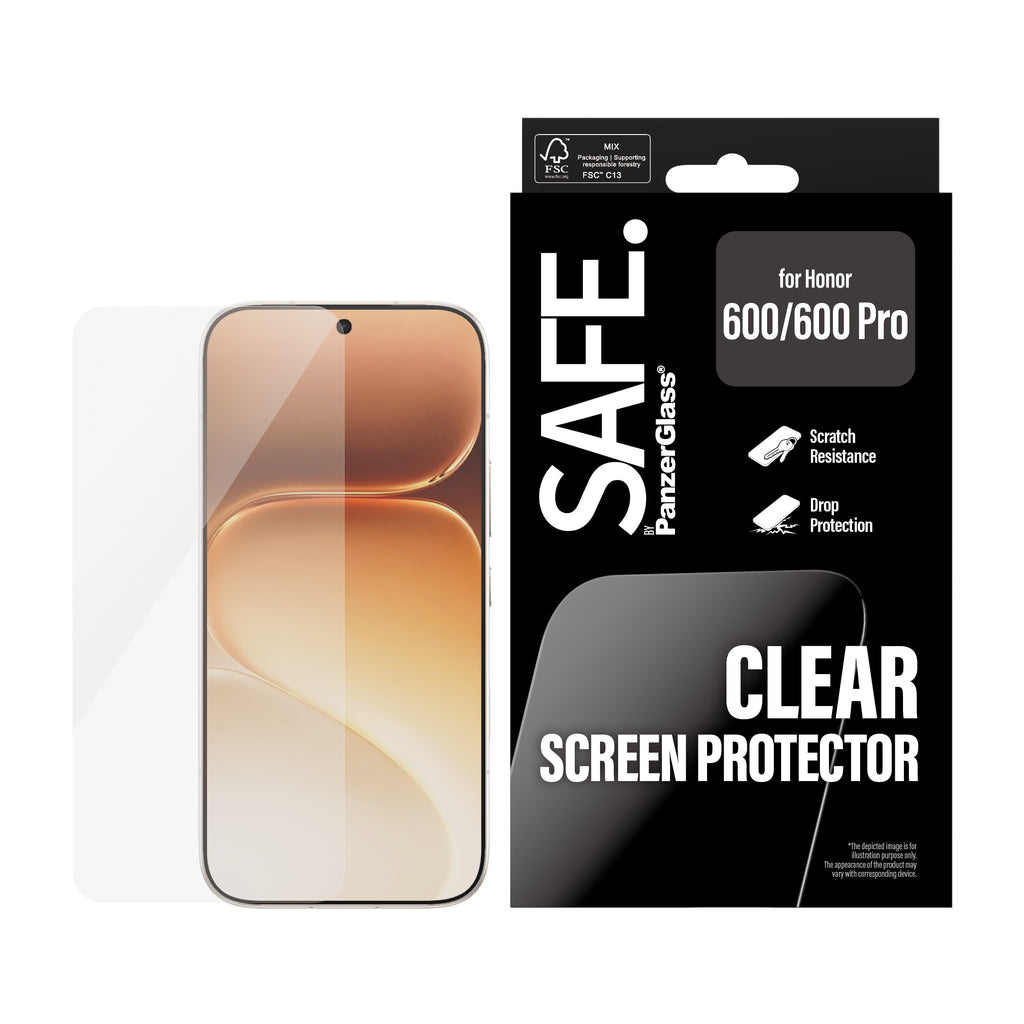 PanzerGlass SAFE. Screen Protector pour Honor 600 et 600 Pro, Ultra-Wide Fit, Transparent