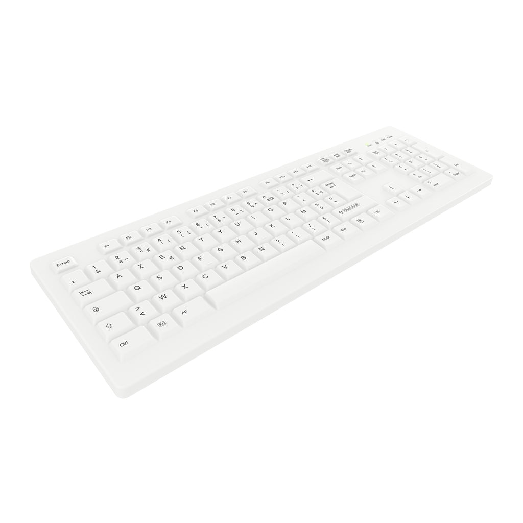 Contour Design Active Key Contour ClassicClean Clavier Médical Housse Amovible Full-Size Sans Fil Blanc C8100