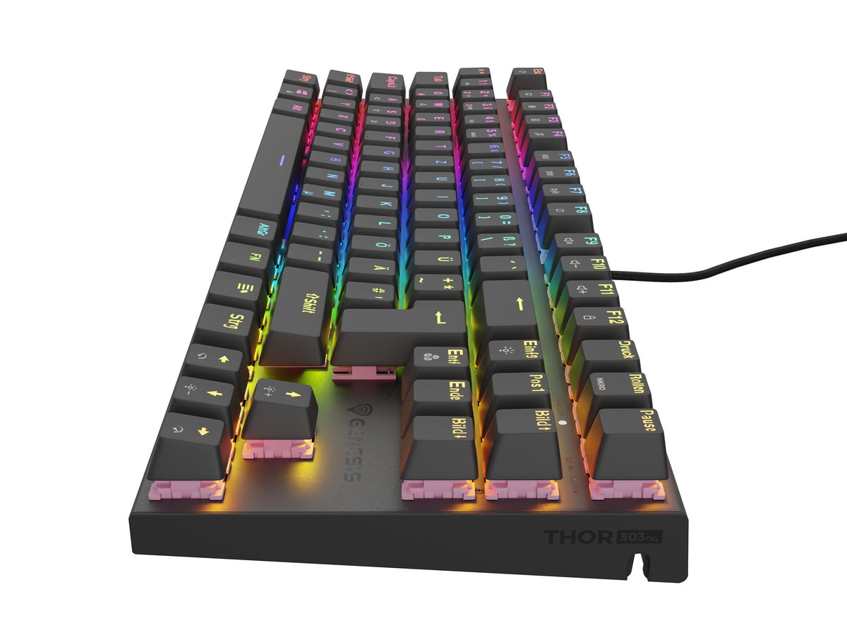 Clavier Gaming Mécanique NKG-1886 USB QWERTZ Allemand, Rétroéclairage RGB, Noir