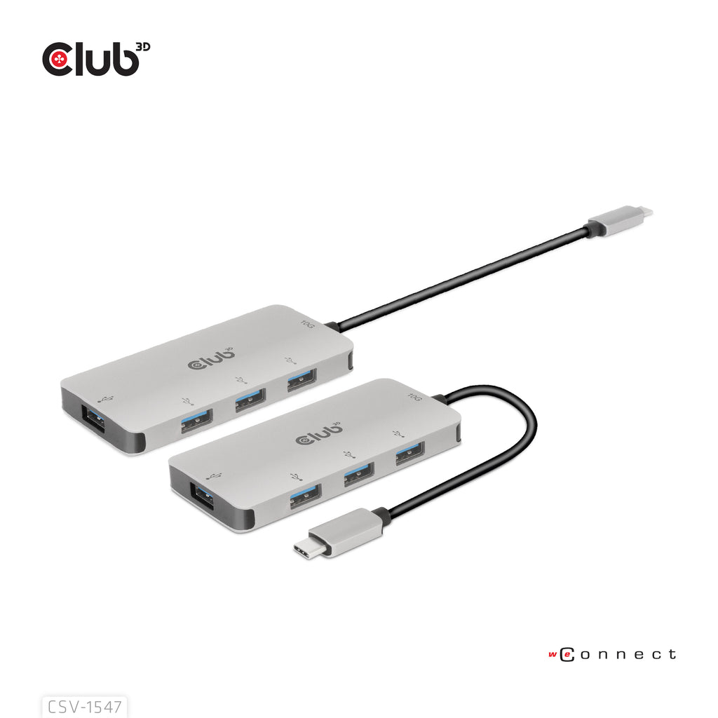 CLUB3D Hub USB-C vers 4 ports USB-A, Transfert Rapide 10Gbps