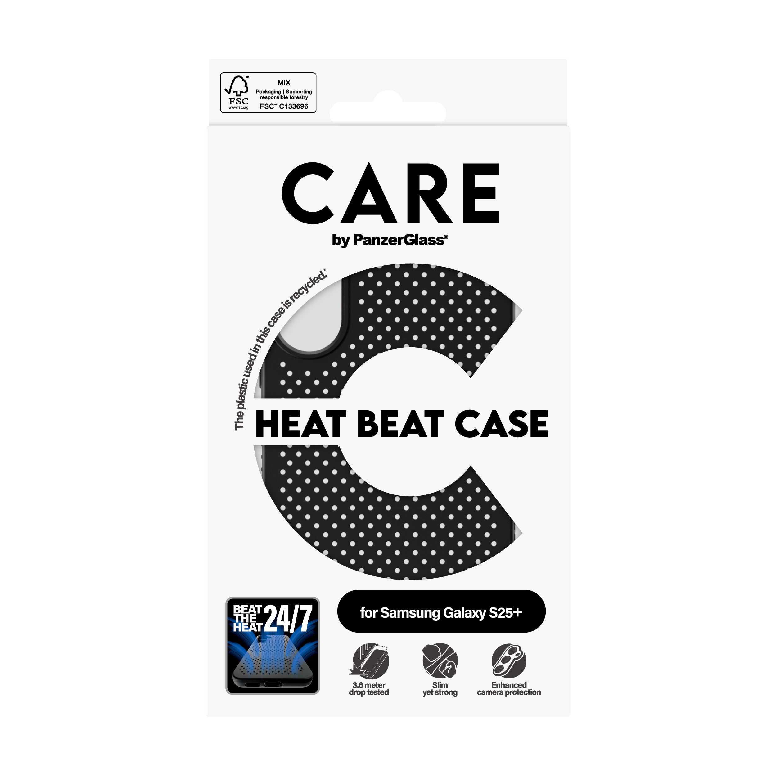 PanzerGlass PanzerGlass CARE™ by ® Case Heat Beat Samsung Galaxy S25+ coque de protection pour téléphones portables Housse Noir