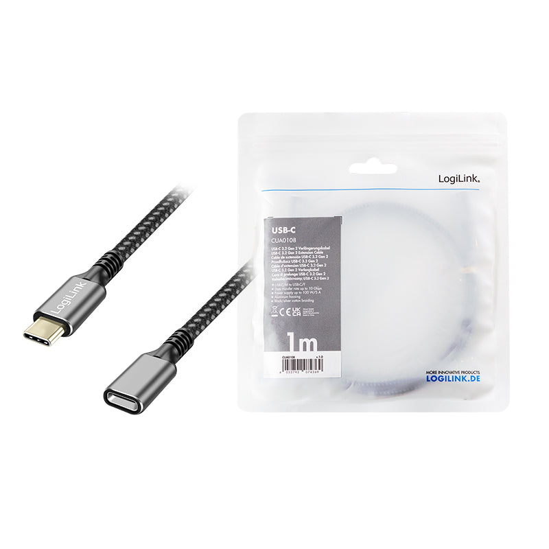 LogiLink CUA0109 câble USB USB 3.2 Gen 1 (3.1 Gen 1) 2 m USB C 5 Gbit/s 100 W Noir, Gris