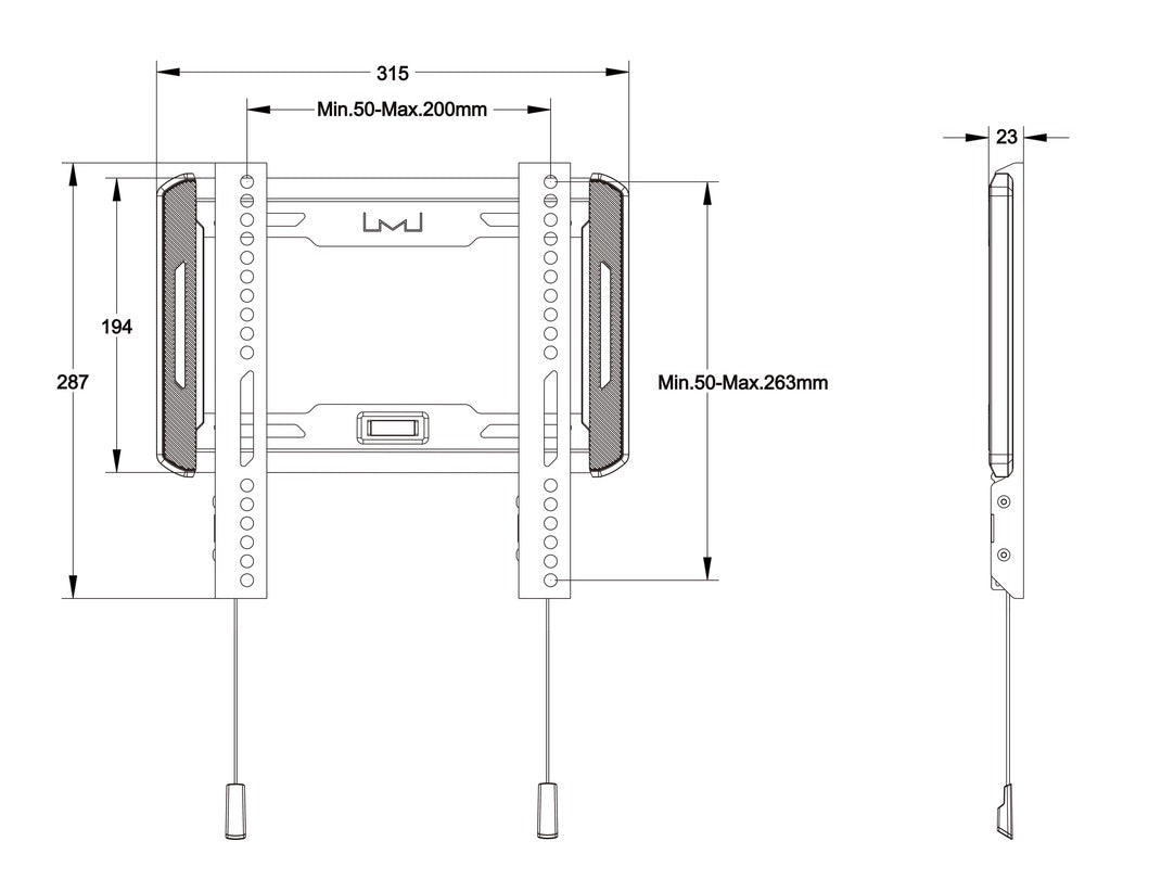 Multibrackets 5631 Support Mural pour Téléviseur jusqu'à 139,7 cm (55") Noir