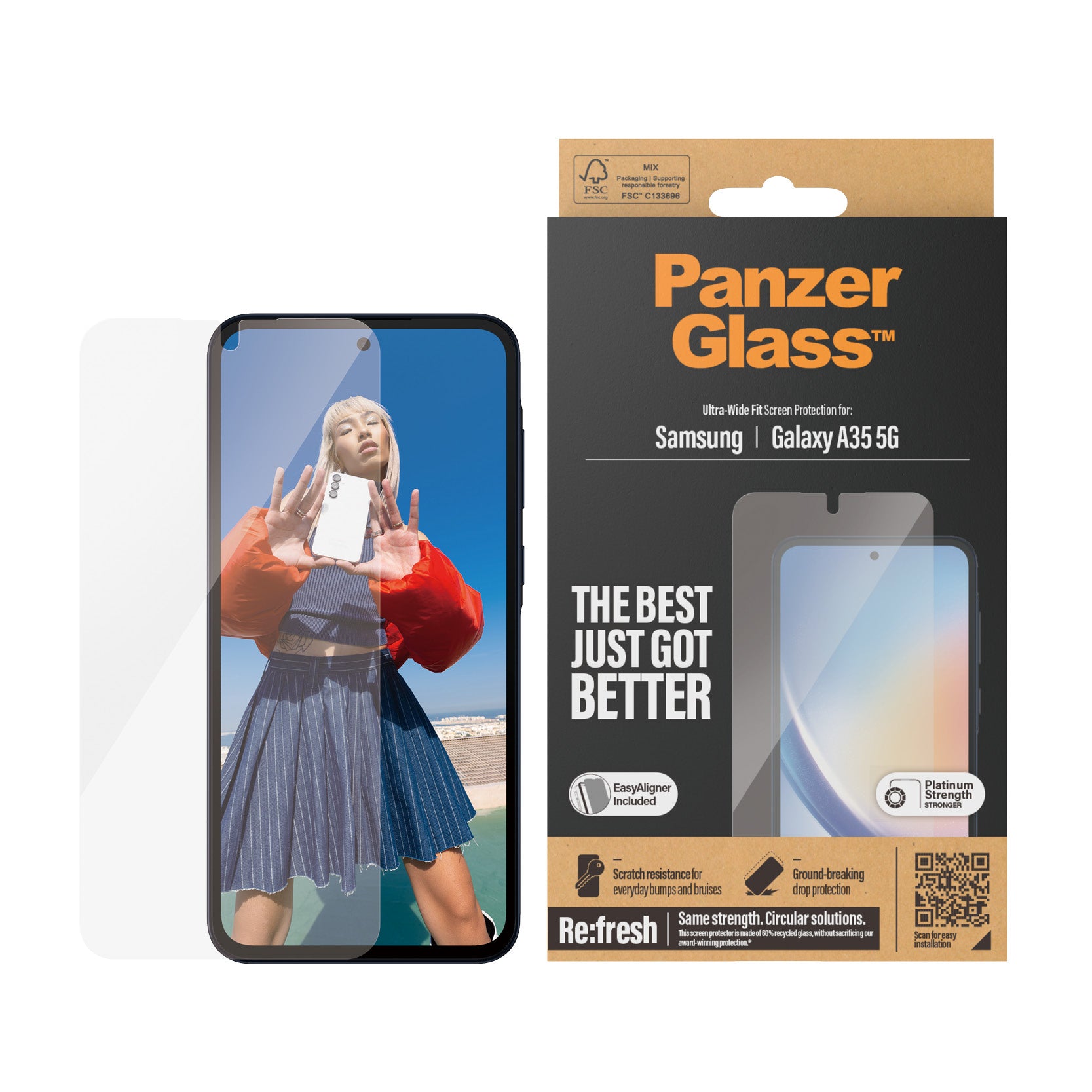 PanzerGlass PanzerGlass ® Screen Protector Samsung Galaxy A35 5G | Ultra-Wide Fit w. EasyAligner Protection d'écran transparent 1 pièce(s)