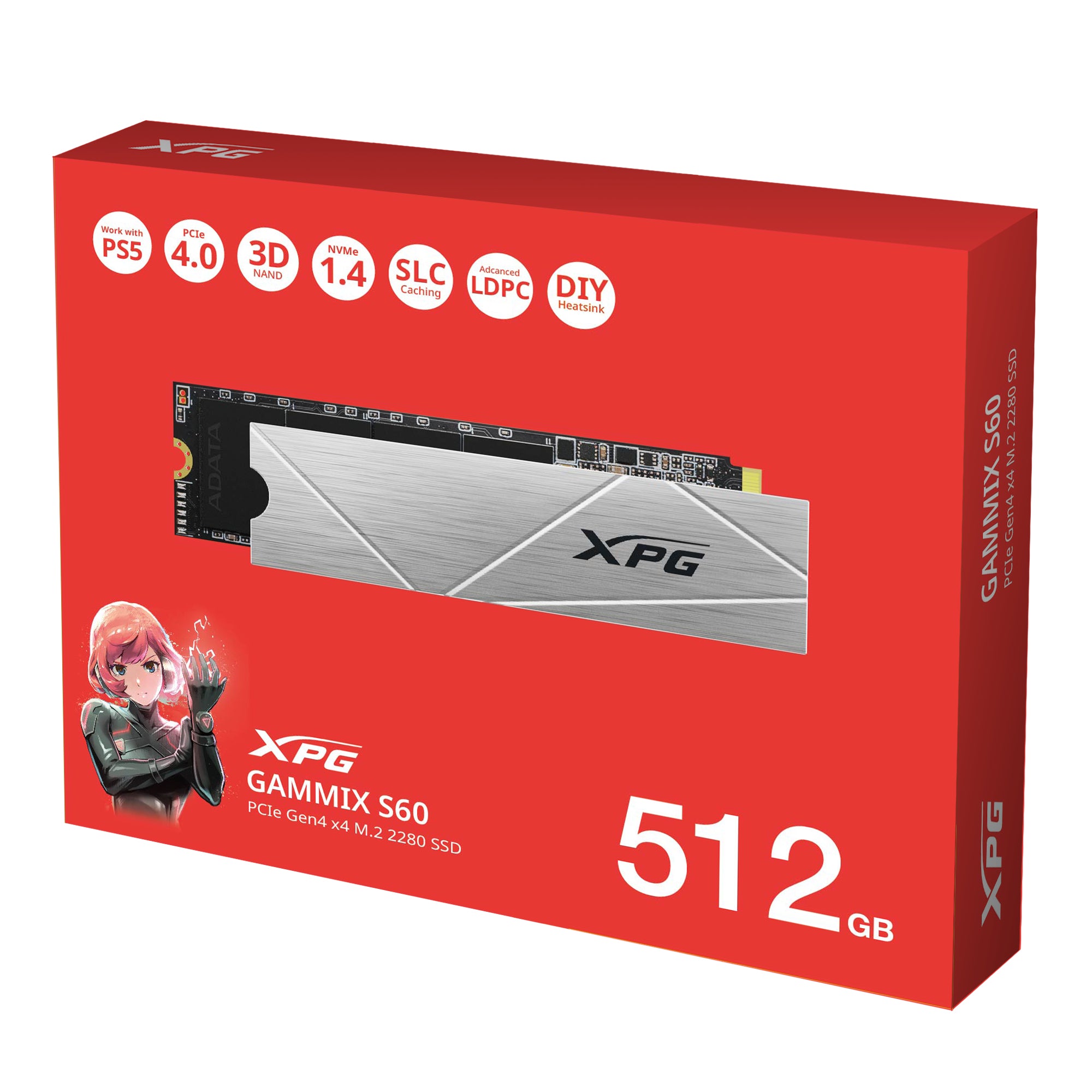 XPG GAMMIX S60 512 Go M.2 PCI Express 4.0 NVMe 3D NAND