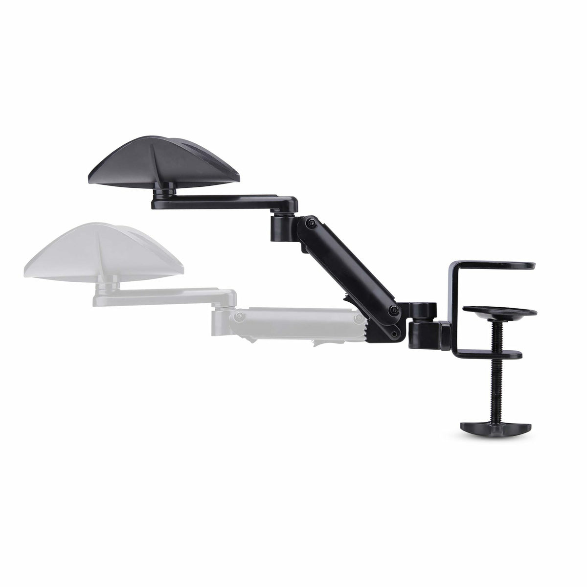 StarTech.com Repose-Bras Articulé Ergonomique pour Bureau, Rotation 360 Degrés, Installation par Serrage, Noir