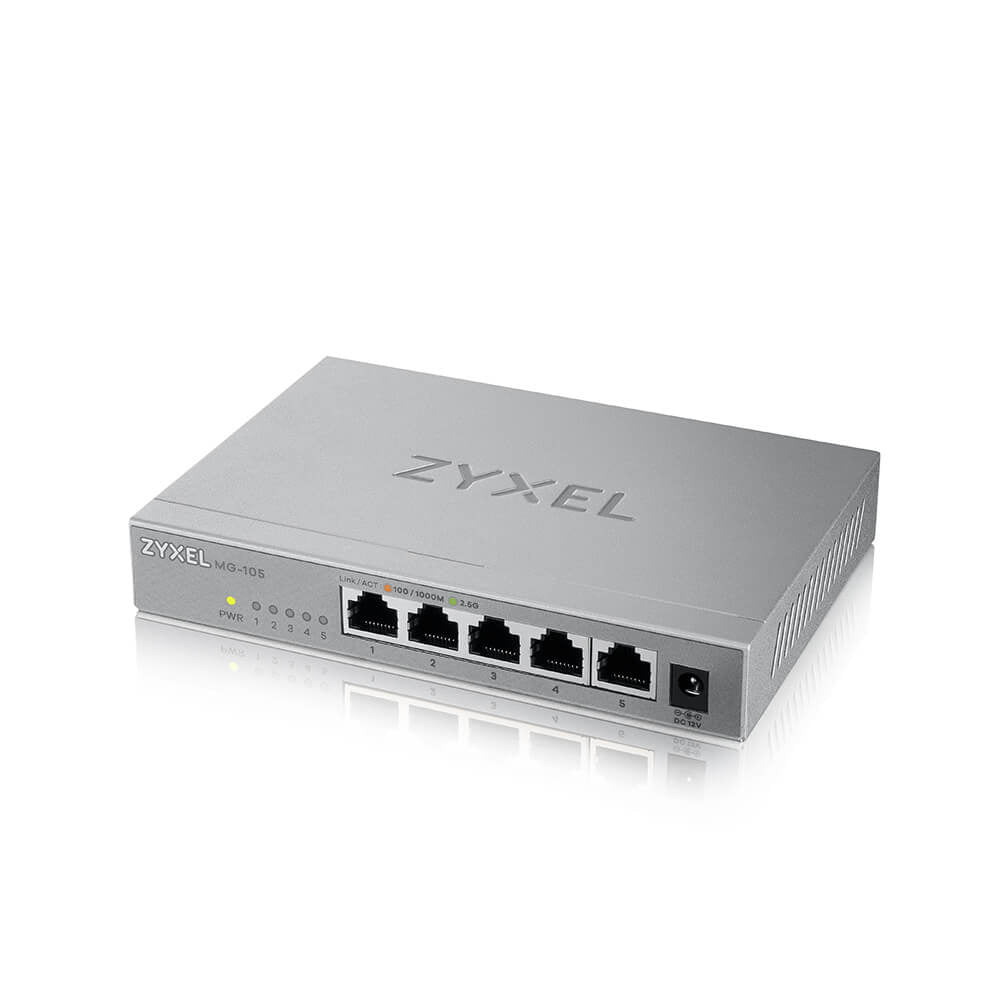Zyxel XMG-105 Switch Ethernet 2.5G Non-géré, 5 Ports RJ-45, Gris