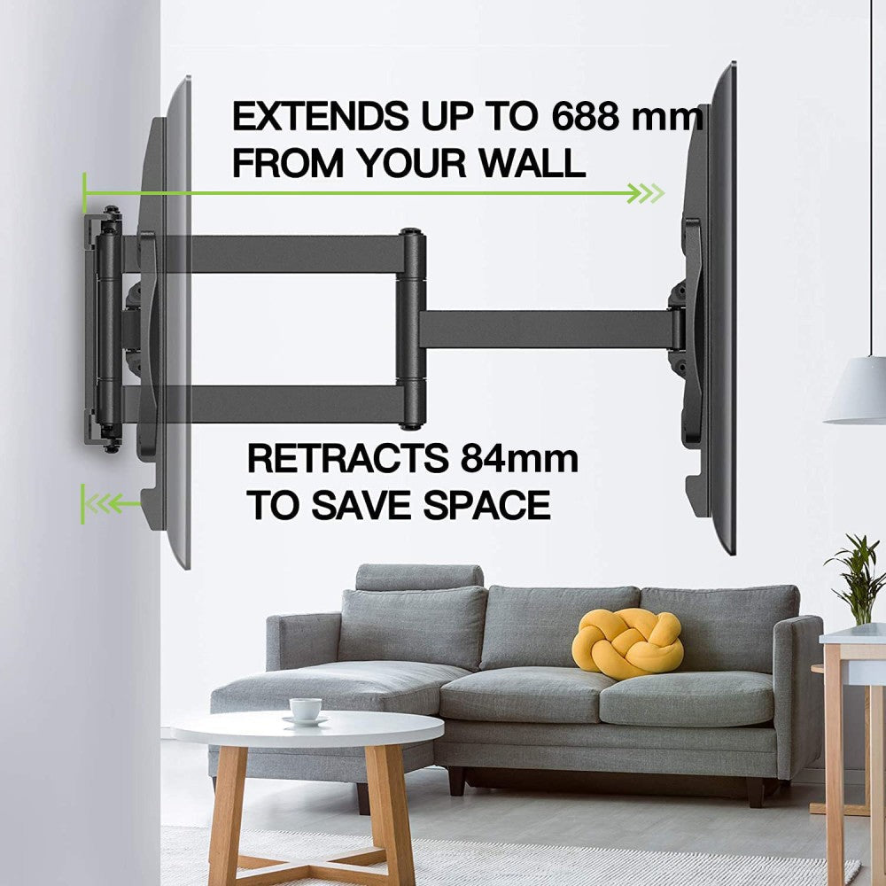 Techly ICA-PLB 23M Support Mural pour Téléviseur 81,3 cm (32") à 177,8 cm (70"), Noir