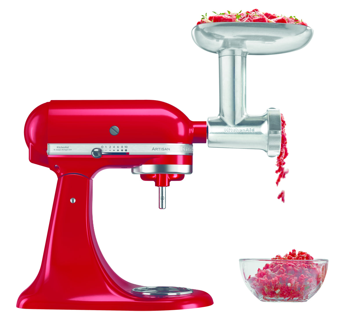 KitchenAid 5KSMMGA Hachoir à Aliments, Aluminium, Argent