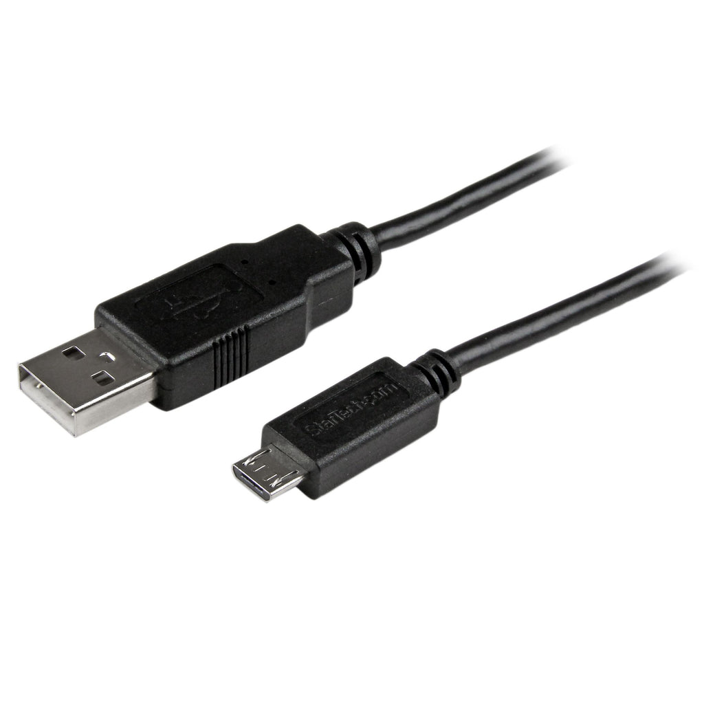 StarTech.com Câble USB A vers Micro B Slim 2 m pour Smartphone et Tablette, Noir