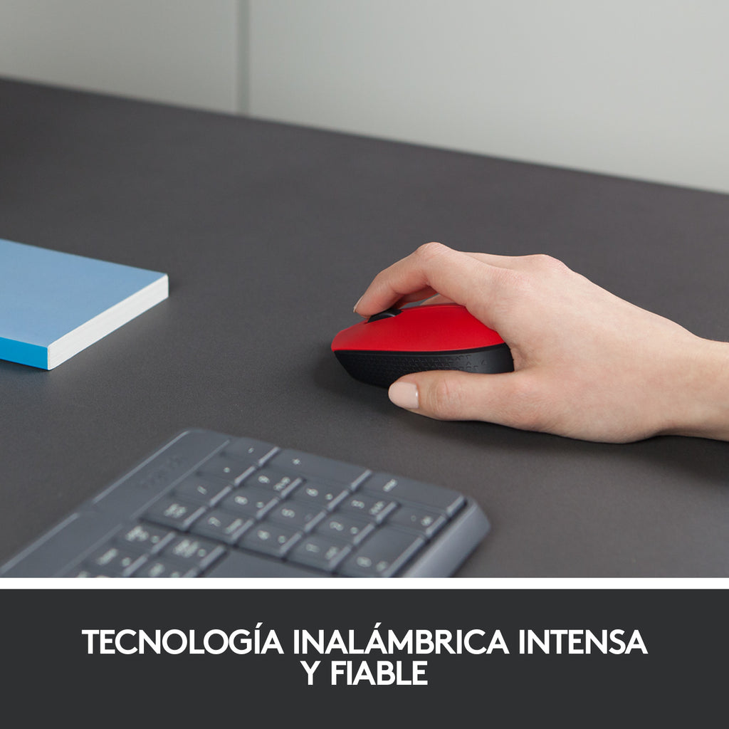 Logitech M171 Souris Sans Fil, Noir et Rouge