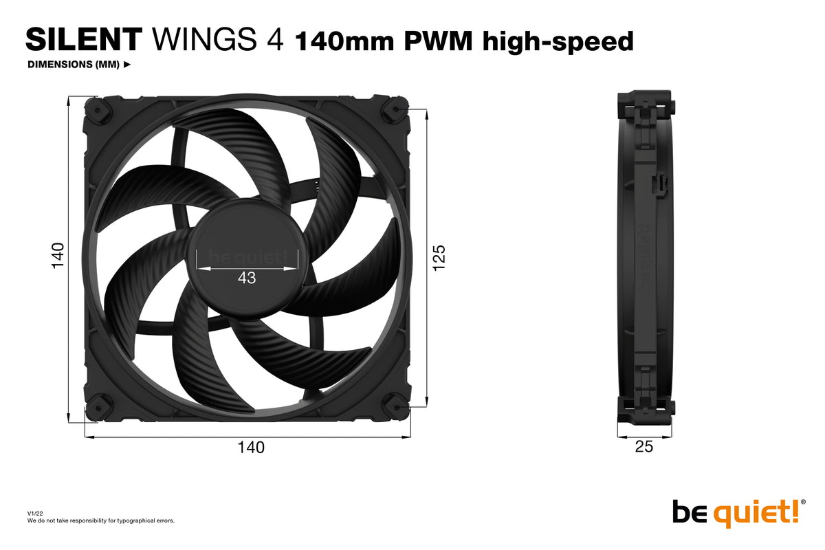 be quiet! Silent Wings 4 140 mm PWM Ventilateur PC High-Speed