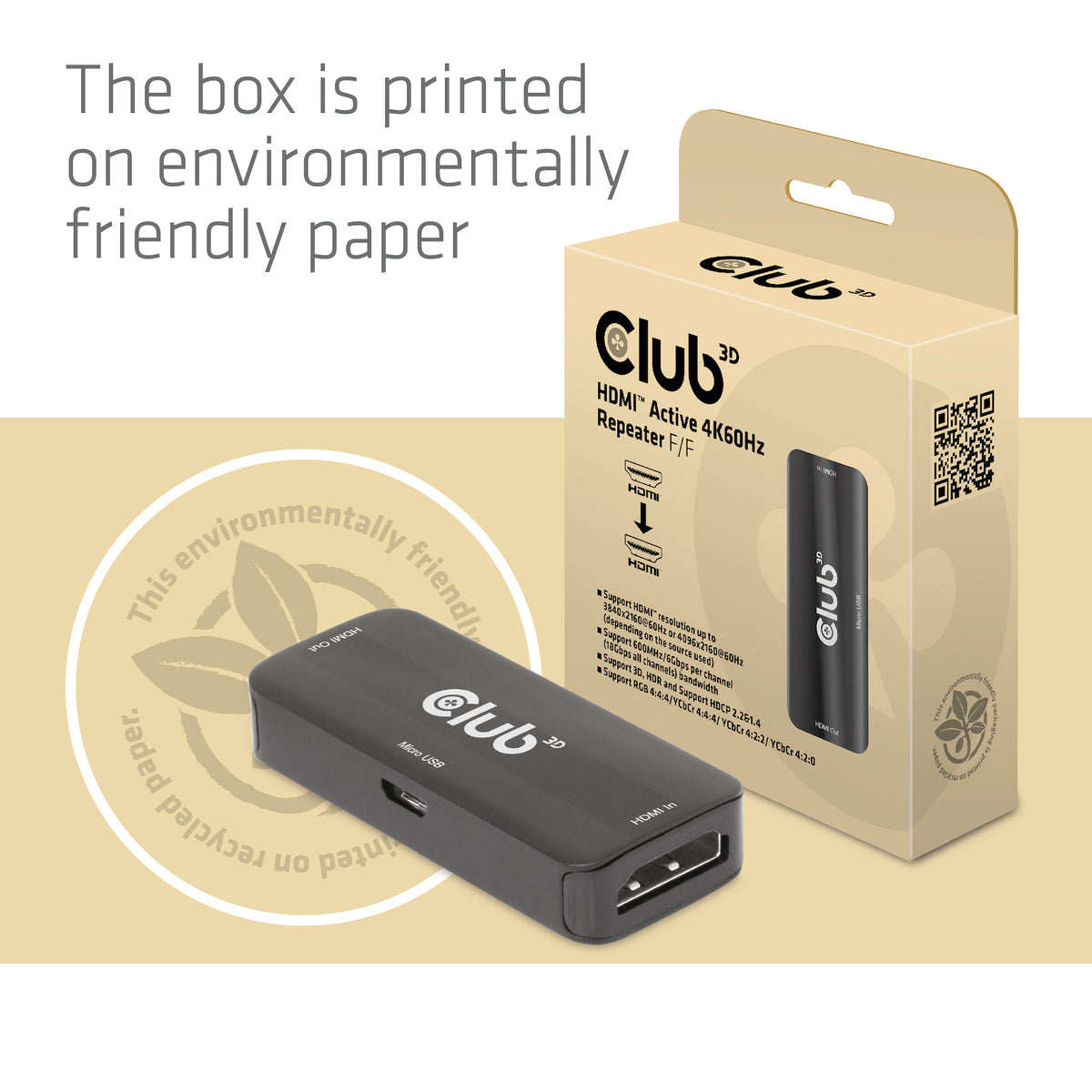 CLUB3D CAC-1307 Répéteur AV Extension Audio/Vidéo, Noir