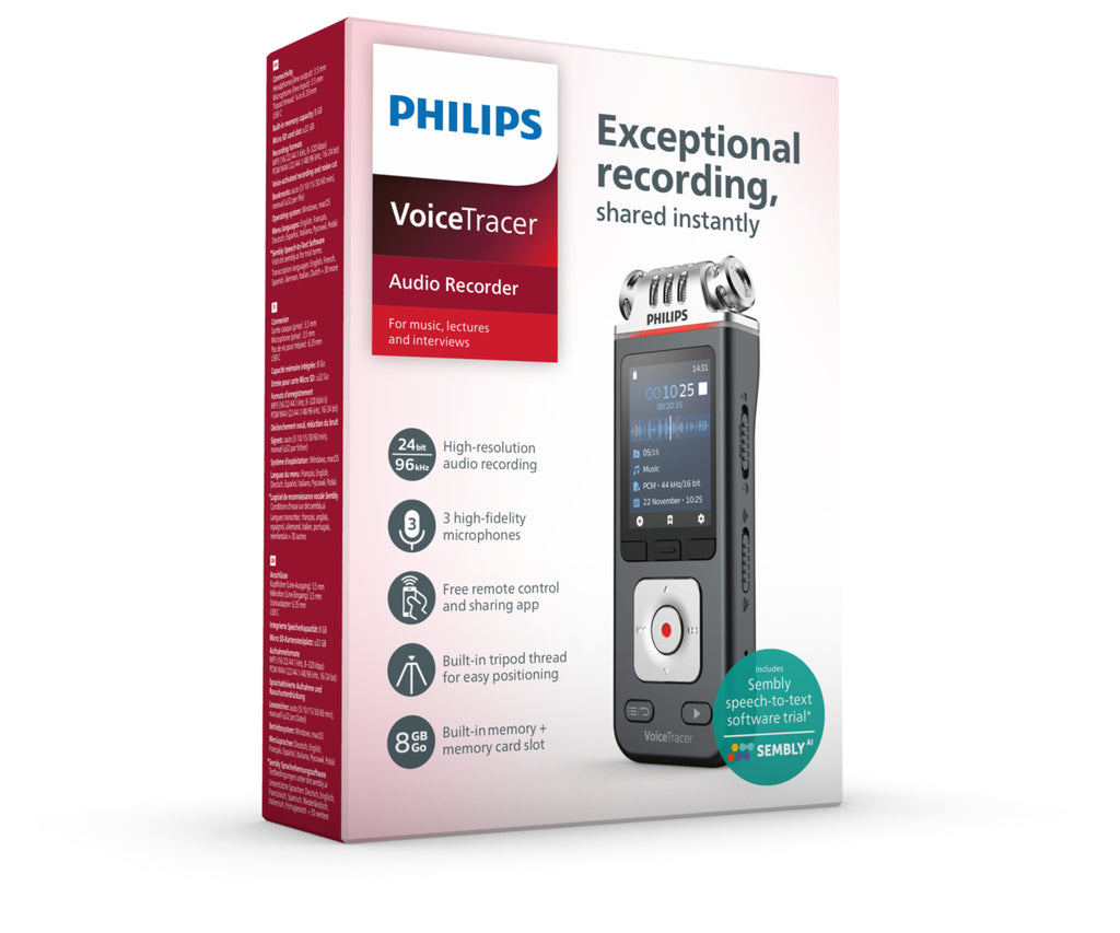 Philips VoiceTracer Noir, Gris