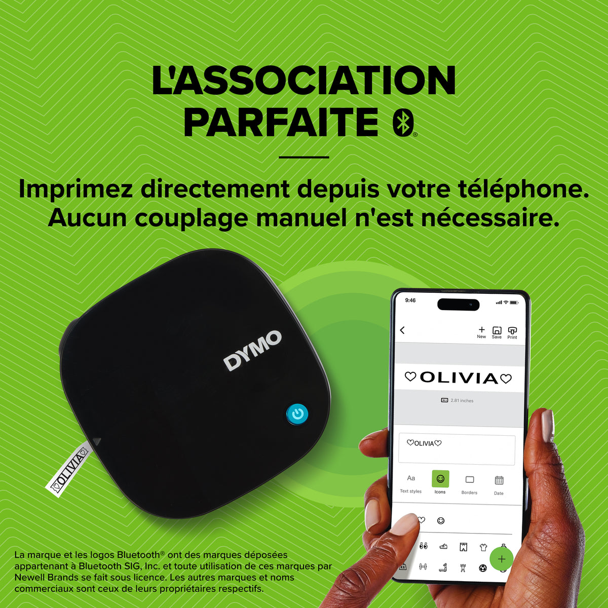 DYMO LetraTag 200B Étiqueteuse Bluetooth Compacte pour iOS et Android