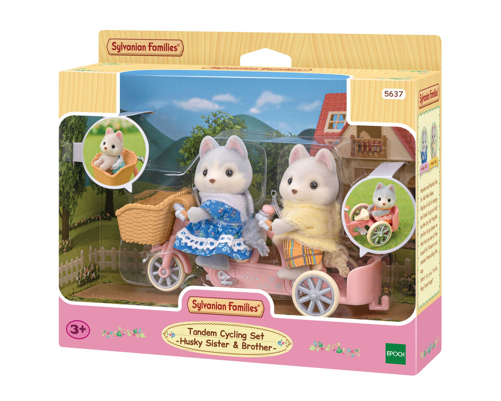 Sylvanian Families Les frères et sœurs husky et leur tandem