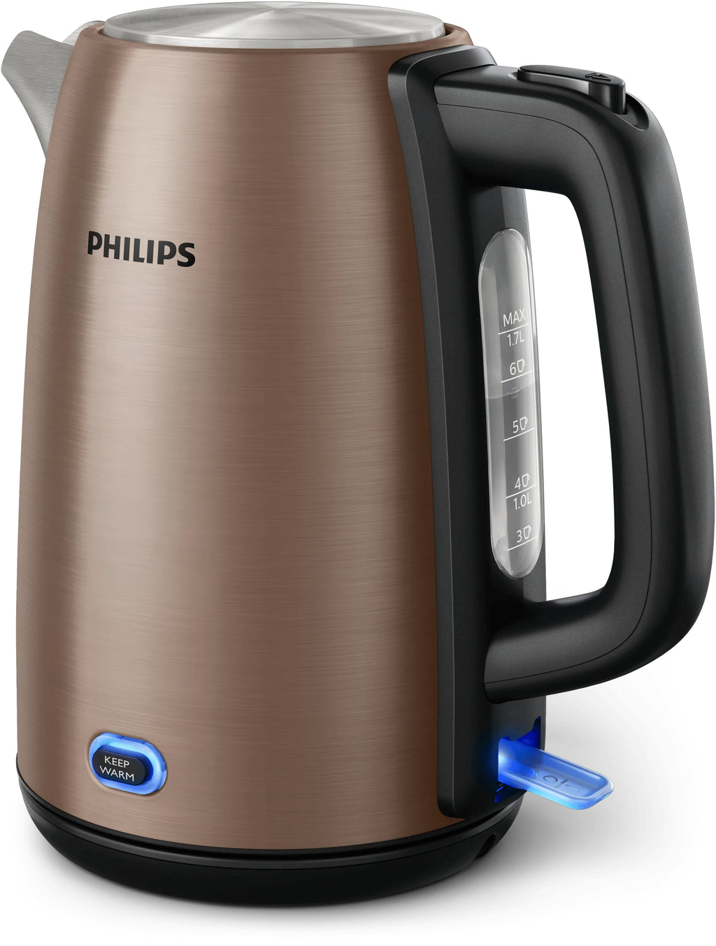 Philips Viva Collection HD9355/92 Bouilloire 1,7 L 1900 W, Noir et Cuivre