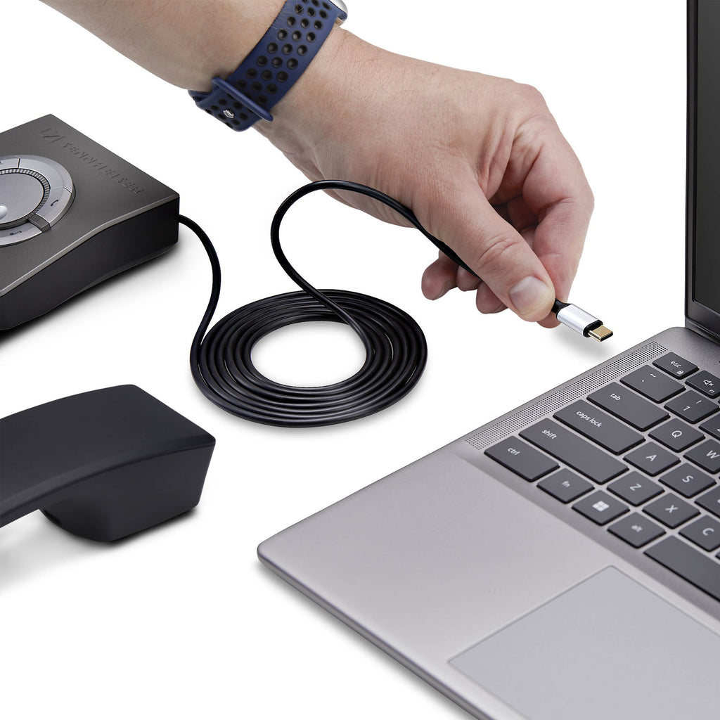 StarTech.com Adaptateur USB-C vers RJ9 pour Combiné Téléphonique et Casque, 1,8m