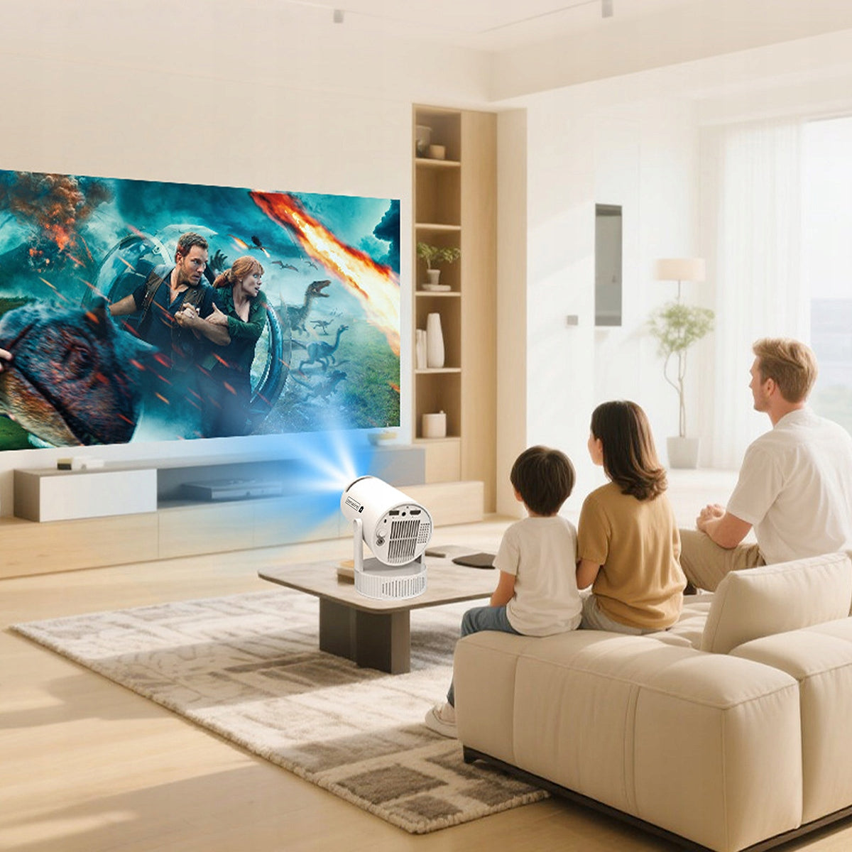 Mini-projecteur Android portable avec Wi-Fi, projection Full HD et Bluetooth, équipé d'une batterie Zenwire K400