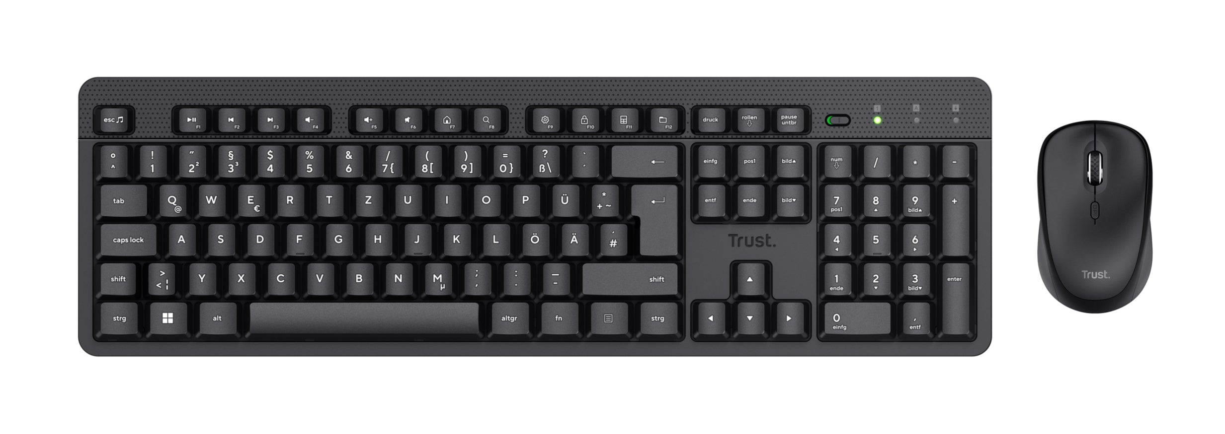 Trust TKM-360 clavier Souris incluse Bureau RF sans fil QWERTY Nordique Noir