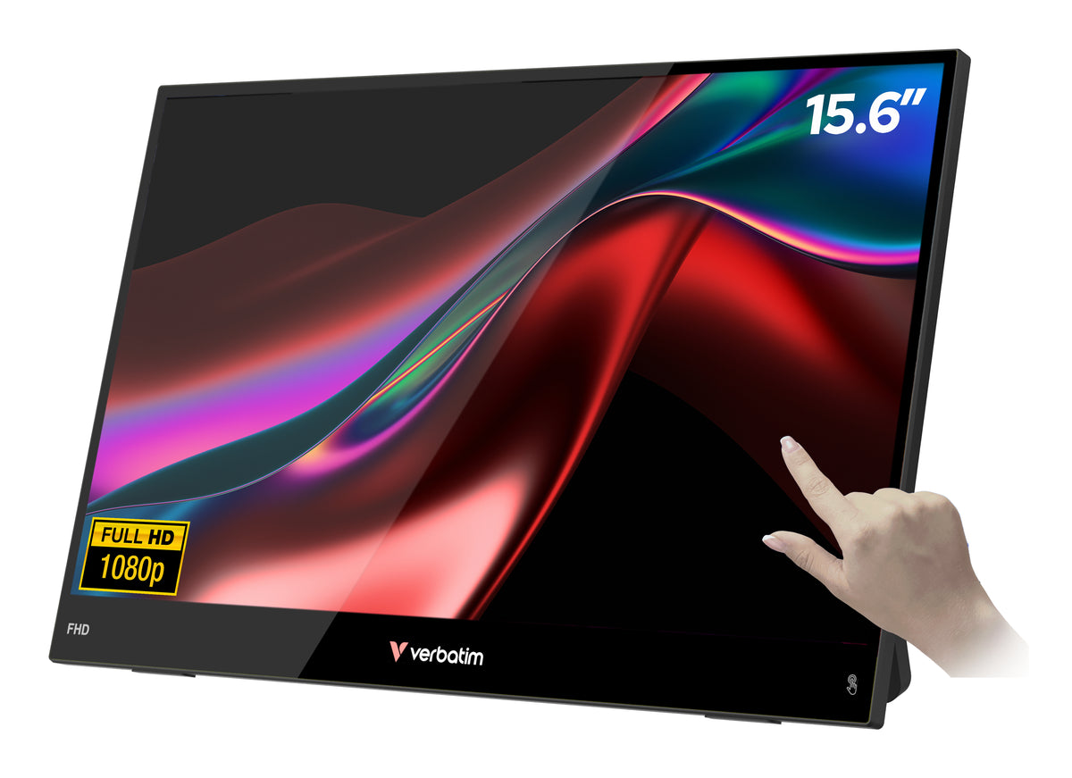 Verbatim Portable 15.6" FHD Touch Monitor LIGHT Moniteur portable Noir 39,6 cm (15.6") LCD 1920 x 1080 pixels