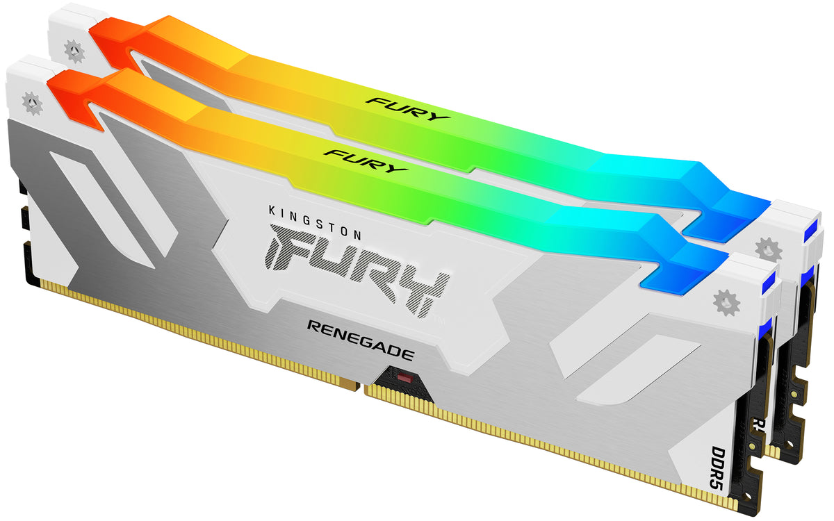 Kingston Technology FURY Renegade RGB 64Go 6400MT/s DDR5 CL32 DIMM (Kit de 2) Blanc XMP