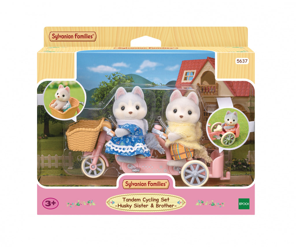 Sylvanian Families Les frères et sœurs husky et leur tandem
