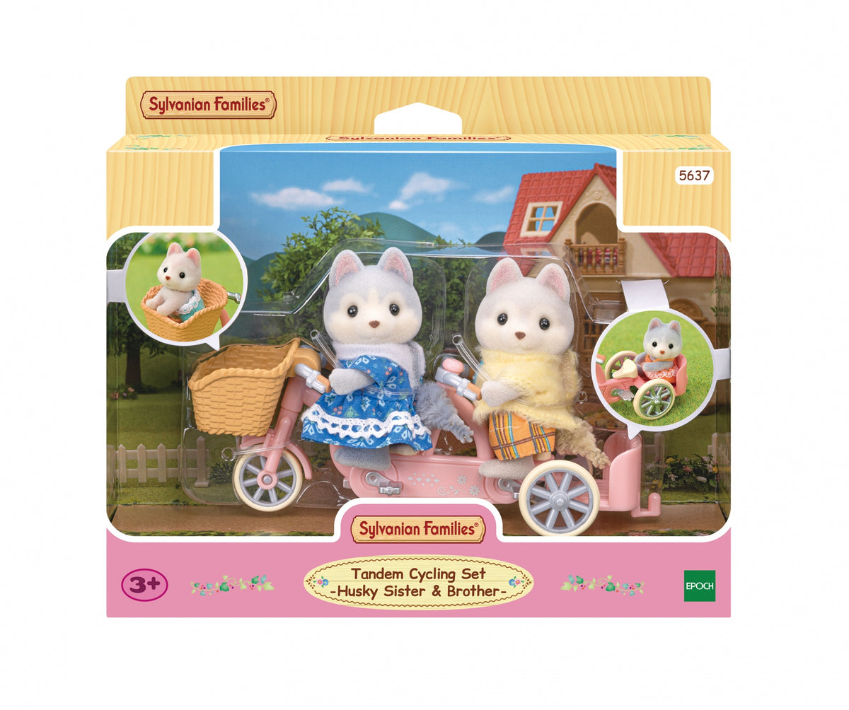 Sylvanian Families Les frères et sœurs husky et leur tandem