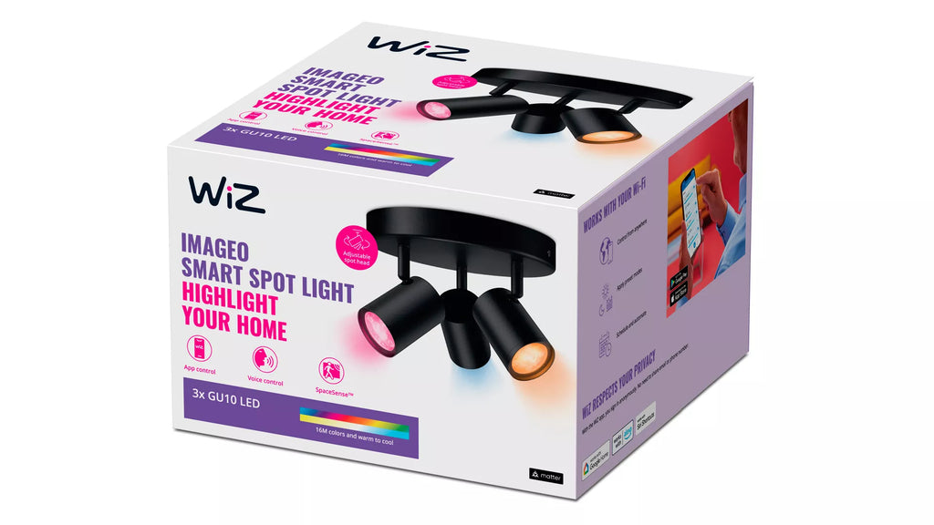 WiZ 3 spots orientables IMAGEO Plaque ronde