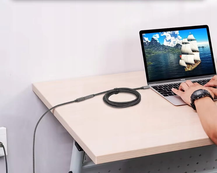 CÂBLE Rallonge USB-C femelle Thunderbolt 3 4K 60 Hz 10 Gbps 100 W 2 m Zenwire ZC-12