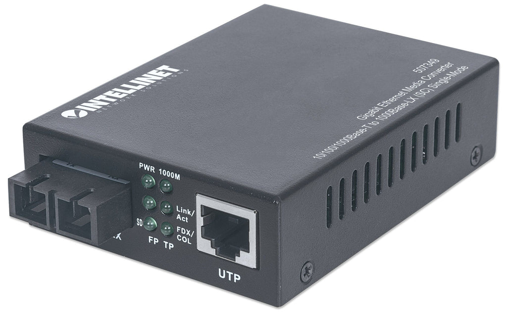 Intellinet 507349 Convertisseur de Support Réseau 1000 Mbit/s 1310 nm Monomode Noir