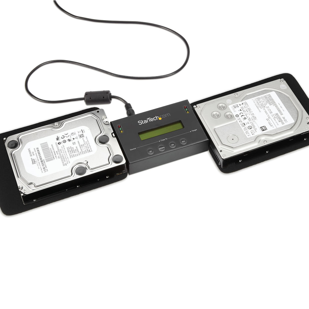 StarTech.com Duplicateur et Effaceur de Disque Dur Autonome 1:1, Cloneur et Effaceur de Disque SATA HDD/SSD, Écran LCD, Conforme TAA, Indépendant du Système d'Exploitation