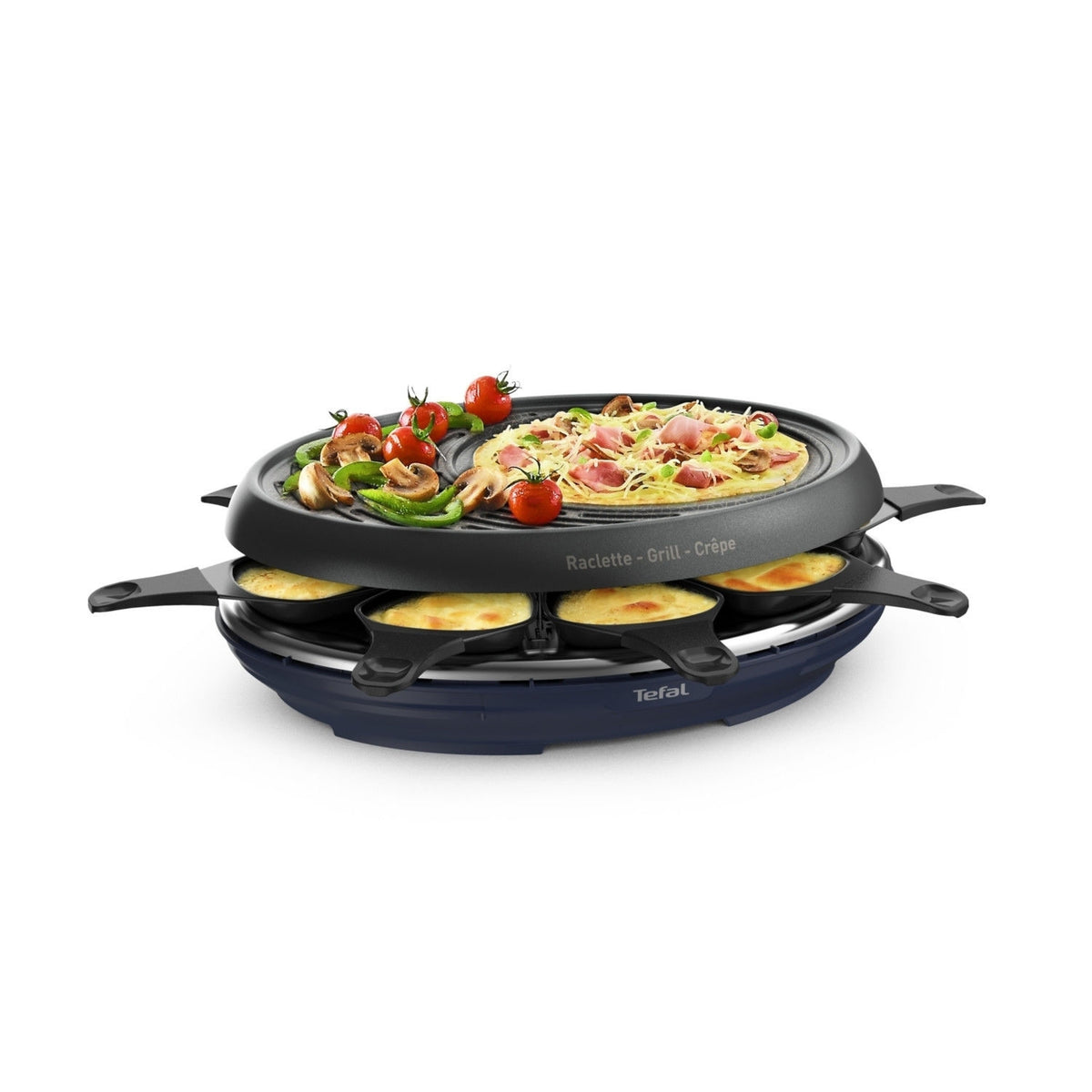 Tefal Appareil à raclette, gril et crêpière 8 personnes Colormania RE310412