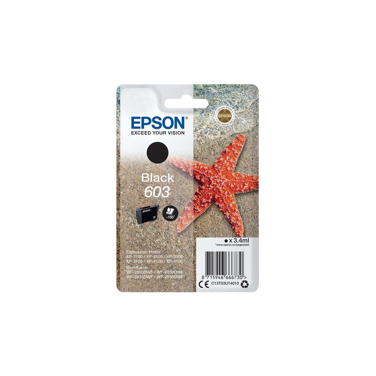 Epson Cartouche d'encre d'origine noir Etoile de Mer 603
