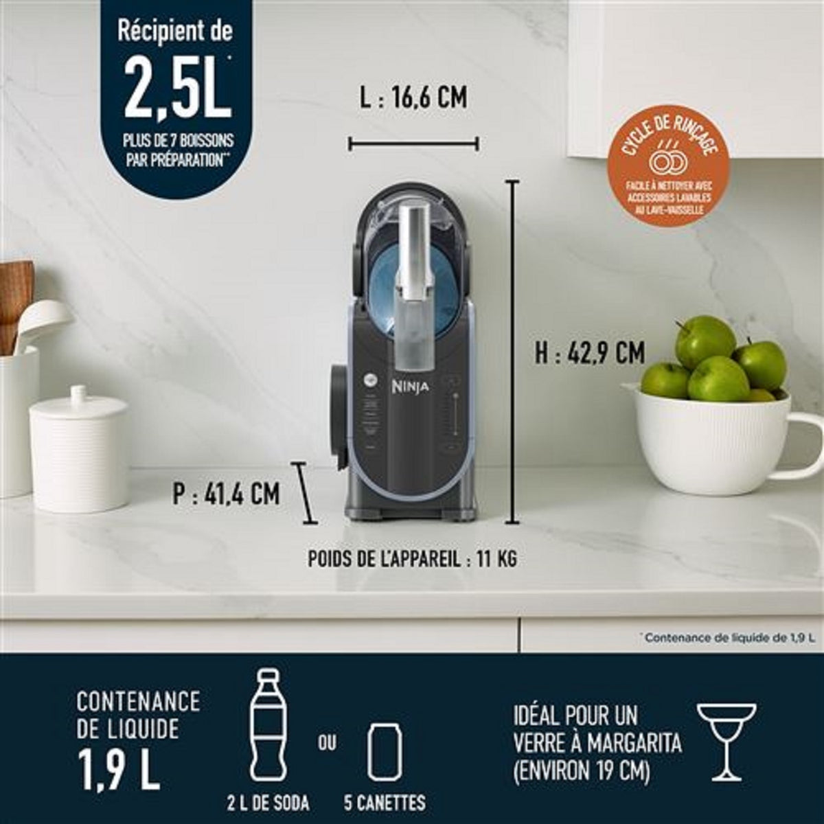 Ninja Machine à granité Slushi FS301EU