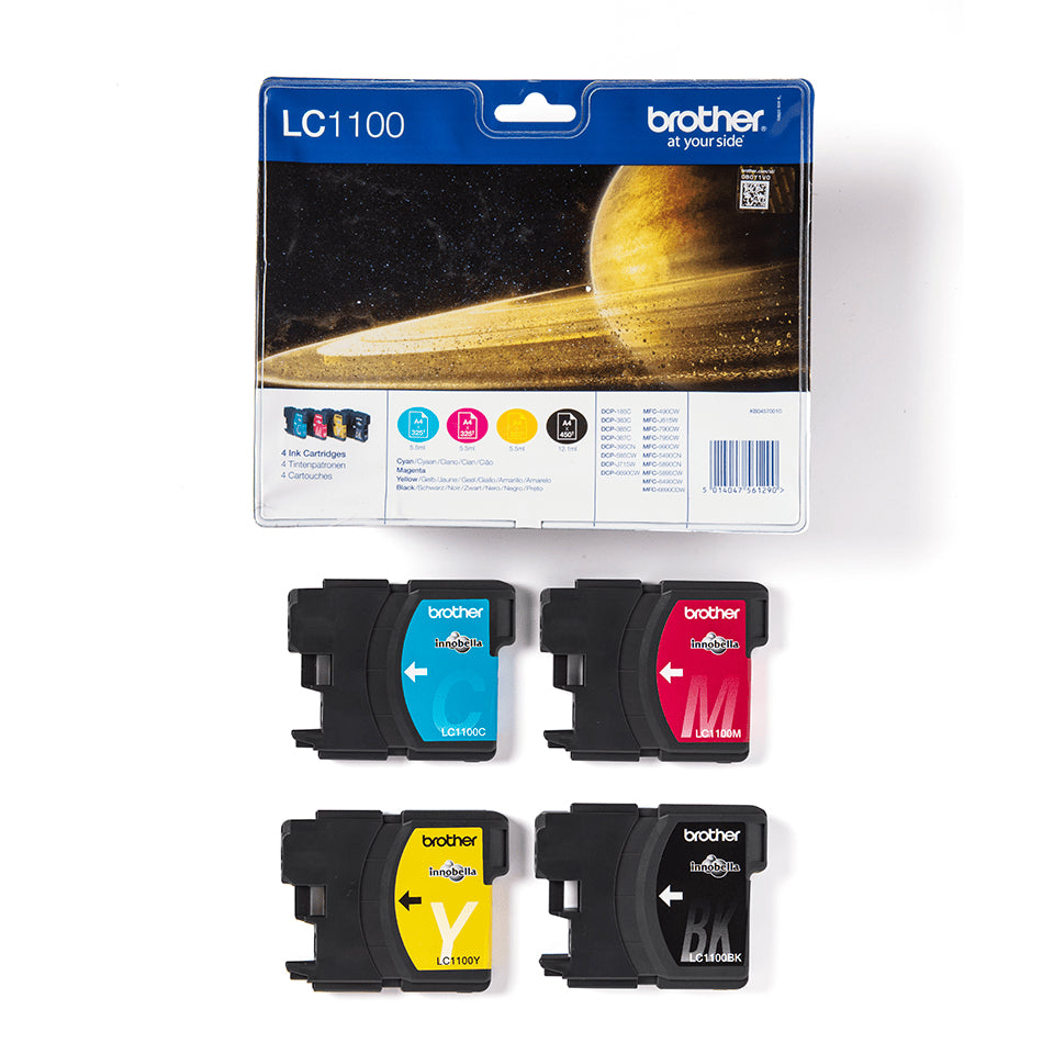 Brother Brother LC1100VALBPDR cartouche d'encre 4 pièce(s) Original Noir, Cyan, Magenta, Jaune