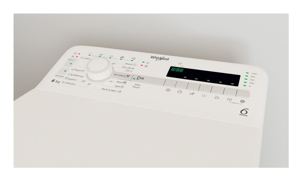 Whirlpool TDLR 6040S EU/N machine à laver Charge par dessus 6 kg 1000 tr/min Blanc