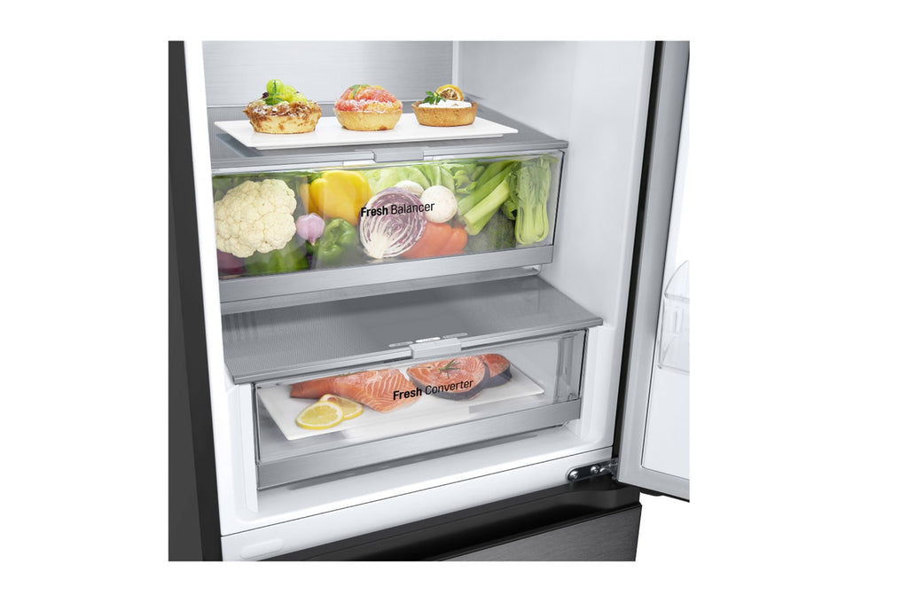 LG GBV7270BEV réfrigérateur-congélateur Pose libre 387 L Noir