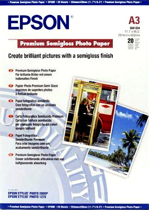 Epson Pap Photo Premium Semi Glacé A3 (20f./251g)