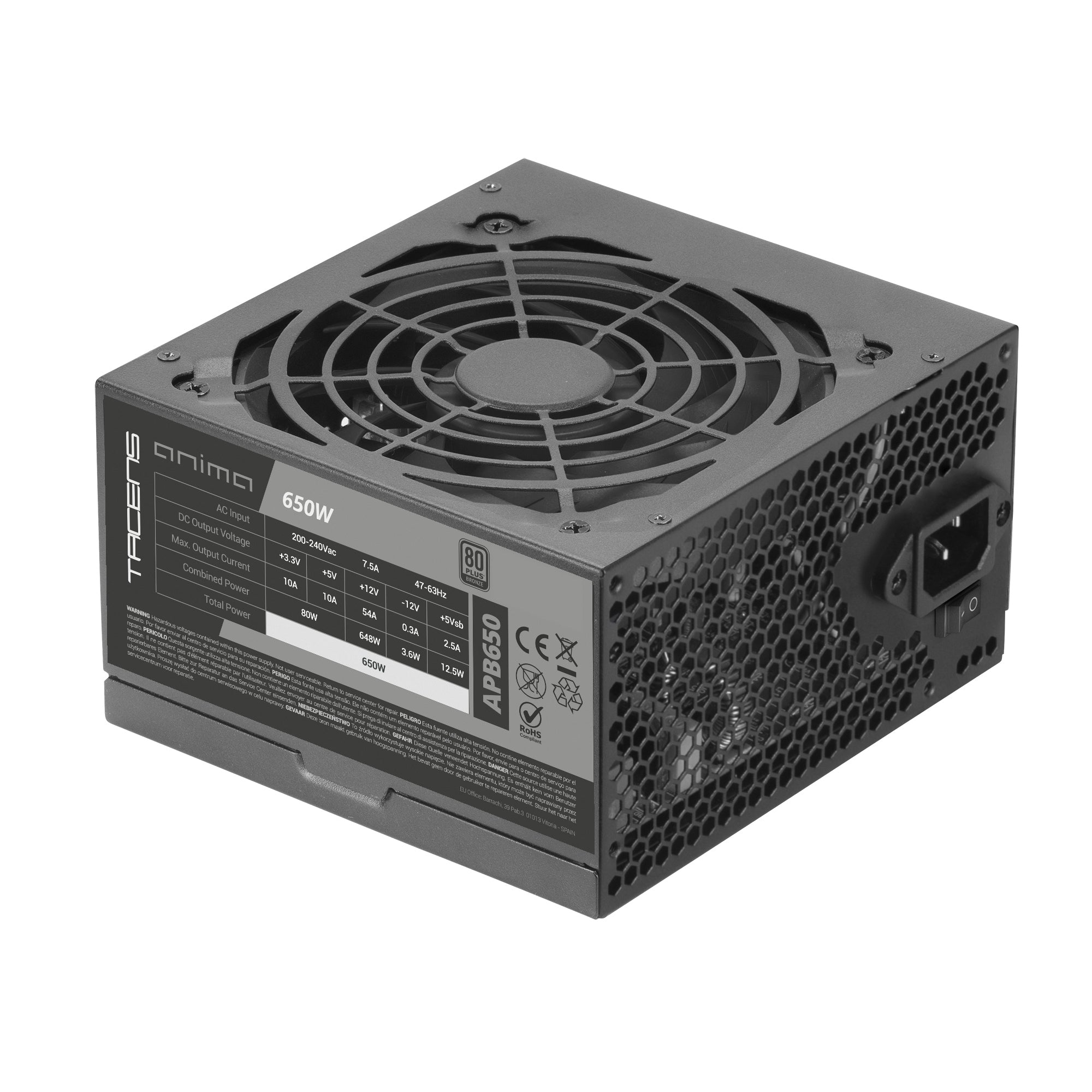 Tacens Anima APB650 unité d'alimentation d'énergie 650 W 24-pin ATX ATX Noir