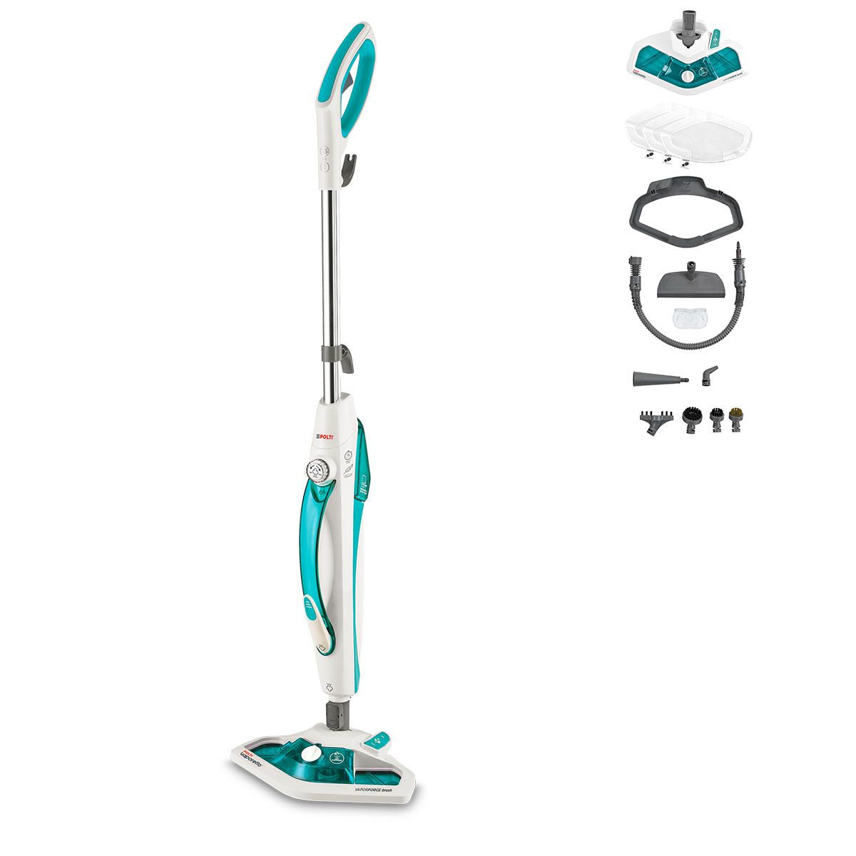 Polti Vaporetto SV450_Double Steam mop 0,3 L 1500 W Turquoise, Blanc