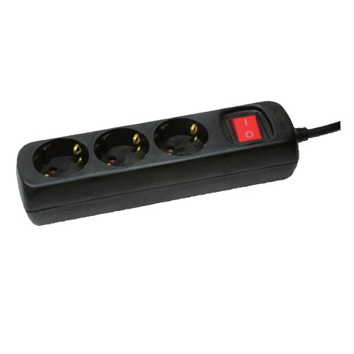 LogiLink LPS206B multiprise 1,4 m 3 sortie(s) CA Noir