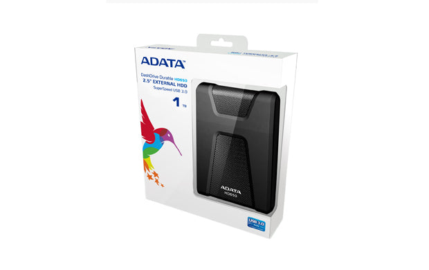 ADATA DashDrive Durable HD650 disque dur externe 1 To 2.5" USB 3.2 Gen 1 (3.1 Gen 1) Noir