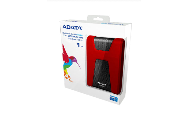 ADATA DashDrive Durable HD650 disque dur externe 1 To 2.5" USB 3.2 Gen 1 (3.1 Gen 1) Rouge