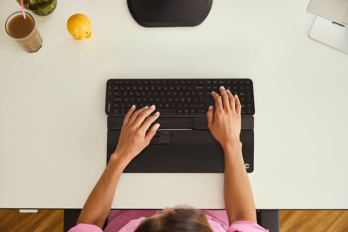 SliderMouse Pro Souris avec Repose-poignets Étendu en Cuir Végan Sans Fil