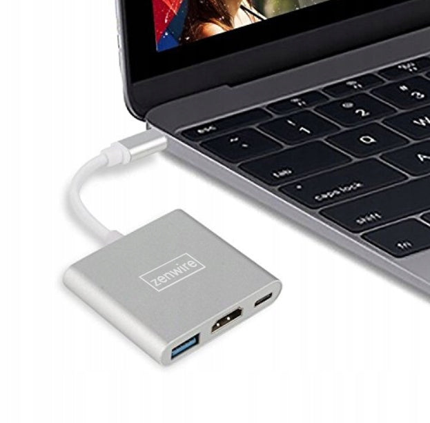 Adaptateur 3-en-1 MHL, hub USB-C 3.1, HDMI 4K, MHL, Power Delivery 100 W pour MacBook DEX, Zenwire BYL-2008N