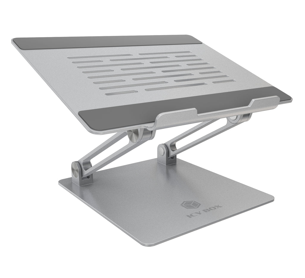 ICY BOX IB-NH300 Support pour Ordinateur Portable 17 pouces, Aluminium, Argent