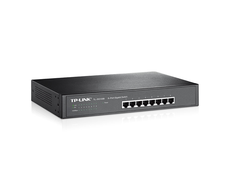 TP-Link TL-SG1008 Non-géré Gigabit Ethernet (10/100/1000) 1U Noir