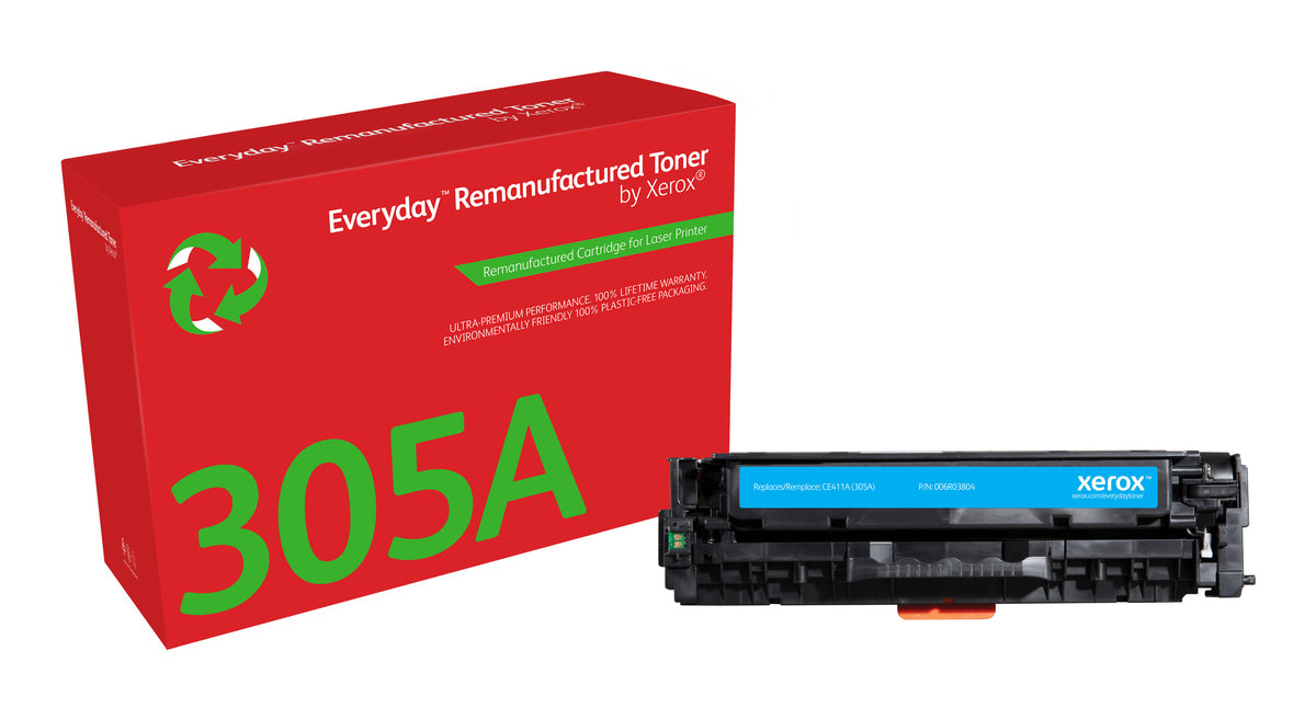 Toner remanufacturé Cyan Everyday™ de Xerox compatible avec HP 305A (CE411A), Capacité standard