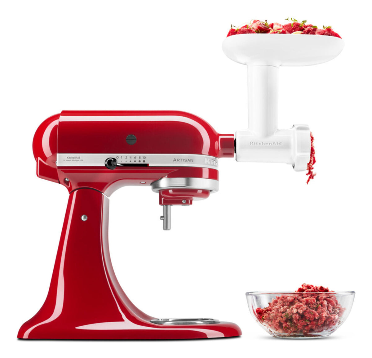 KitchenAid 5KSMFGA Hachoir à Aliments pour Robot Ménager, Blanc